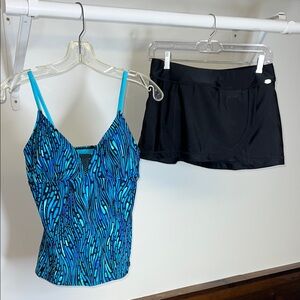 ZeroXposur Vibrant Blue‎ and Black Tankini- XS/S